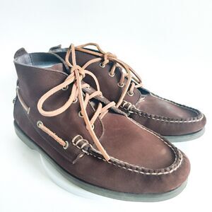 J.Crew Classic Brown Leather Mens Ankle Chukka Boots BA031 Size 9M Preppy Casual